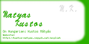 matyas kustos business card